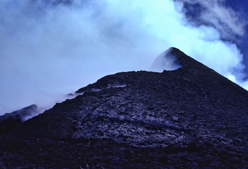 Steam Emerging from the Crater of Mt. Etna
